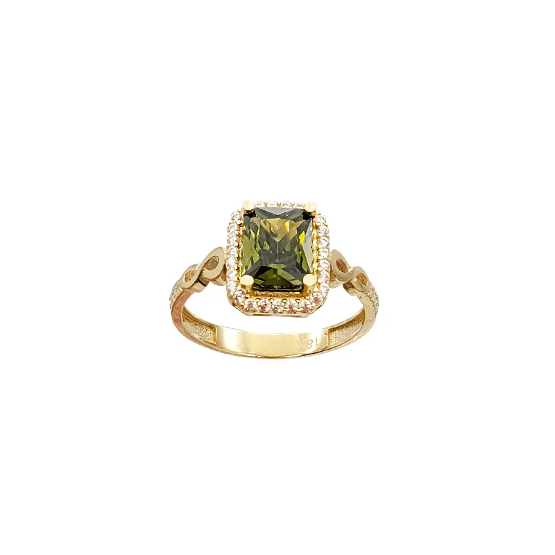 Beautiful Cocktail Rings For Evening Fashion-Fancy Deep Green Diamond Lady Ring 18K