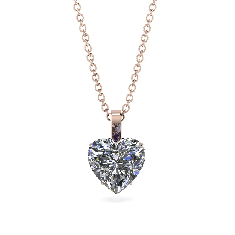 Trendy Chain Necklaces For Fashionistas-Heart Diamond Necklace - Noelle No. 62