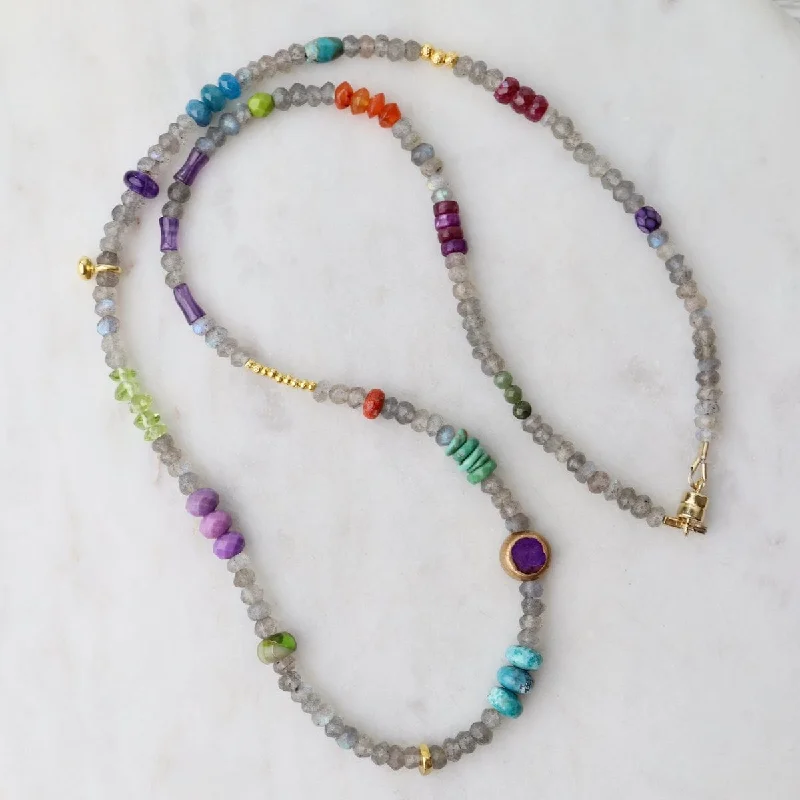 Unique Resin Bead Necklaces For Playful Looks-Labradorite Sweet Tart Necklace