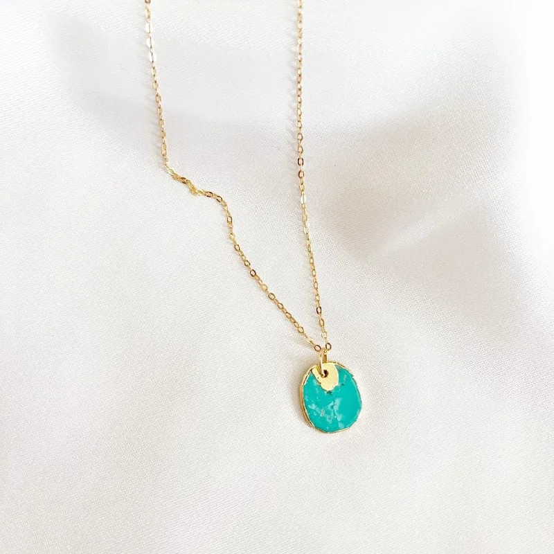 Custom Gold Chain Necklaces For Unique Designs-Free Spirit Turquoise Pendant Necklace Gold Filled