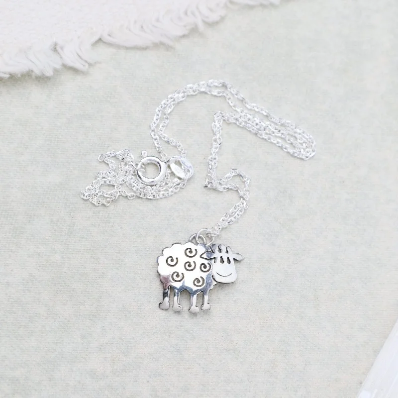 Personalized Crystal Necklaces For Custom Gifts-Sterling Silver Sheep Necklace