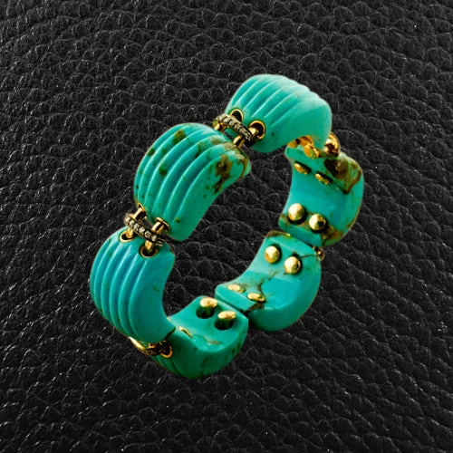 Bracelets For High Fashion-Turquoise & Diamond Bracelet