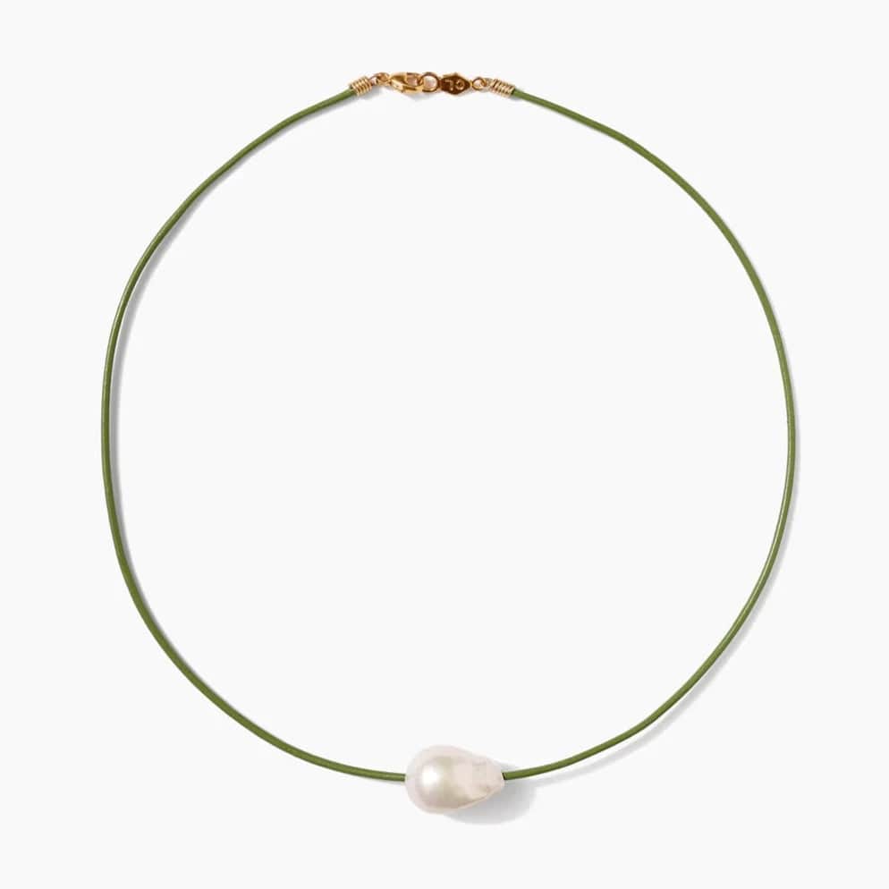 Classic Bead Necklaces For Everyday Fashion-Isla Pearl Necklace - Apple Green