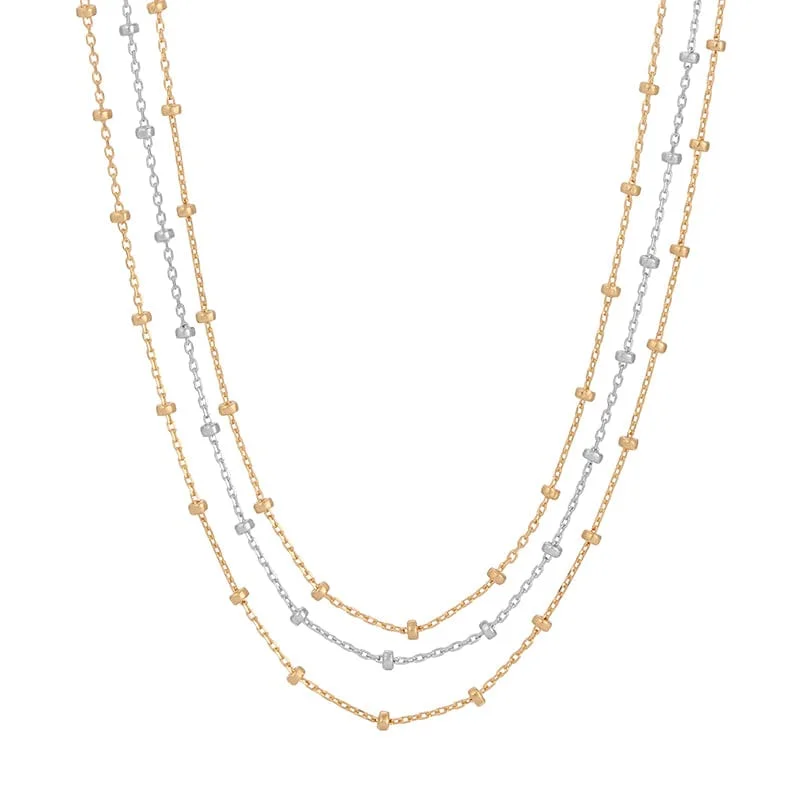 Stunning Long Beaded Necklaces For Fashionistas-Sterling Silver & Gold Plated Duet Necklace