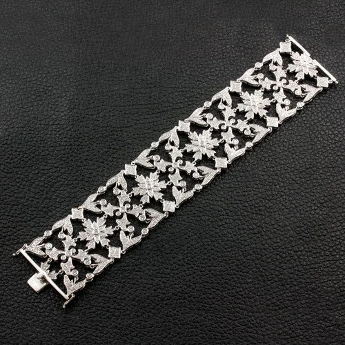 Bracelets For Couple Gifts-Wide Diamond Straight Bracelet