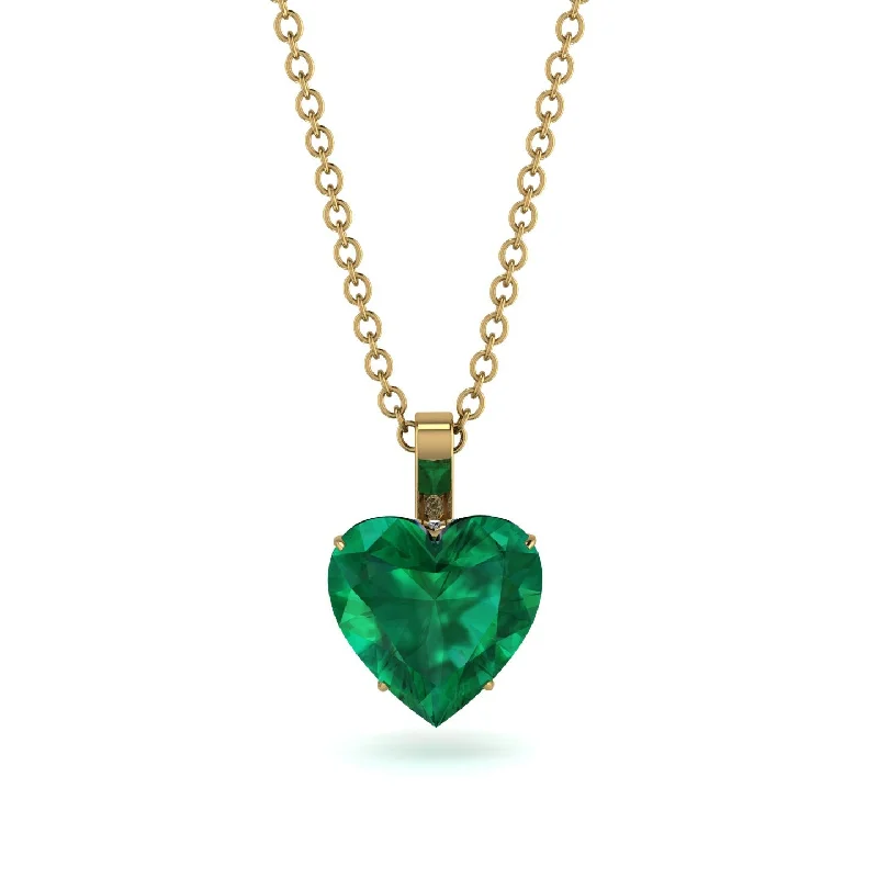 Custom Birthstone Necklaces For Thoughtful Gifts-Heart Emerald Necklace - Noelle No. 4