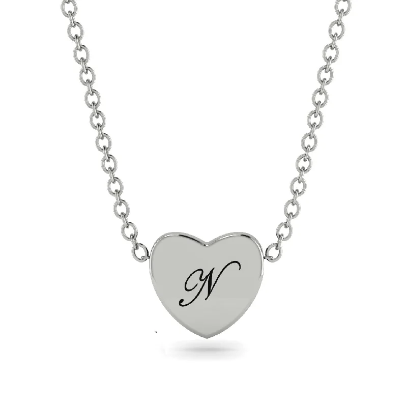 Handmade Necklaces For Women-Heart Initial Necklace - Emory No. 3