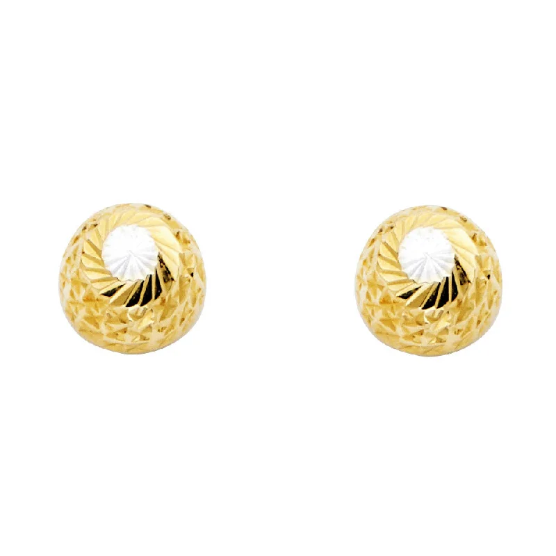 Large Resin Earrings For Artistic Fashion-14K 2T 9.5mm DC Half Ball Earrings W/PB