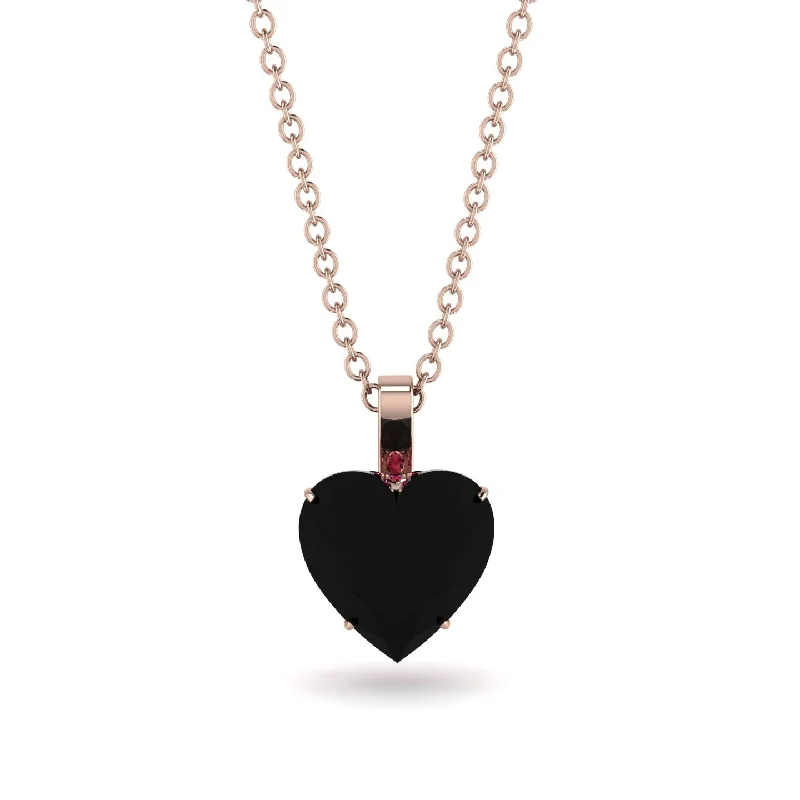 Vintage Inspired Necklaces For Retro Glam-Heart Black Diamond Necklace - Noelle No. 53