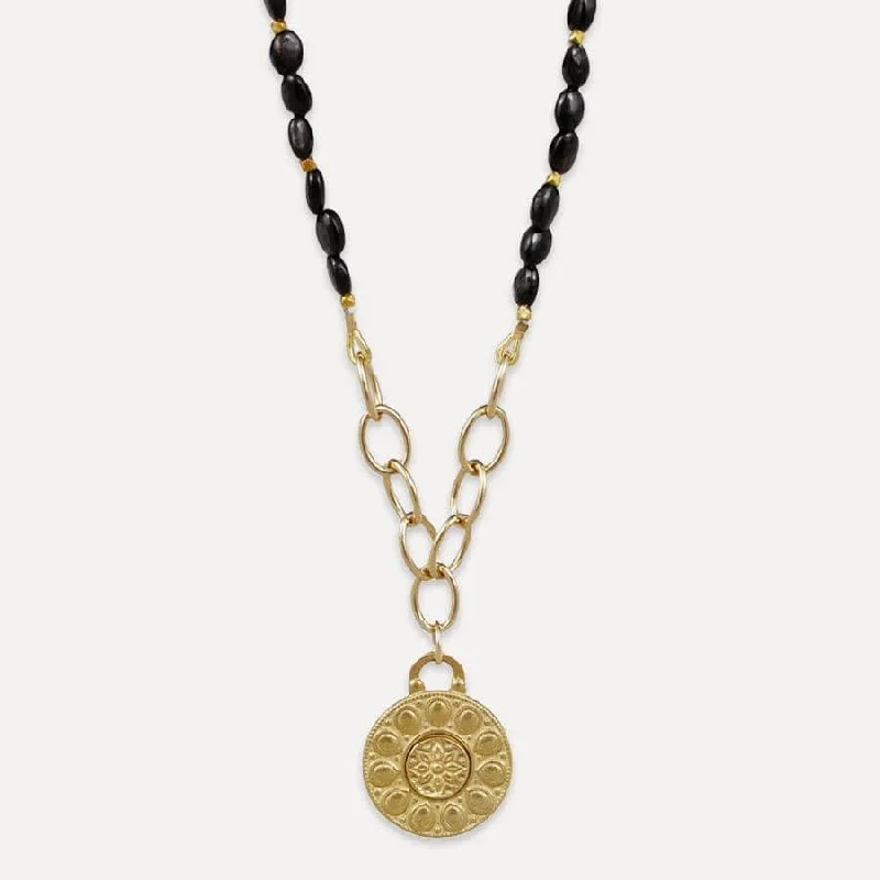 Beautiful Gold Bar Necklaces For Simple Glam-Satya Medallion Orion Necklace