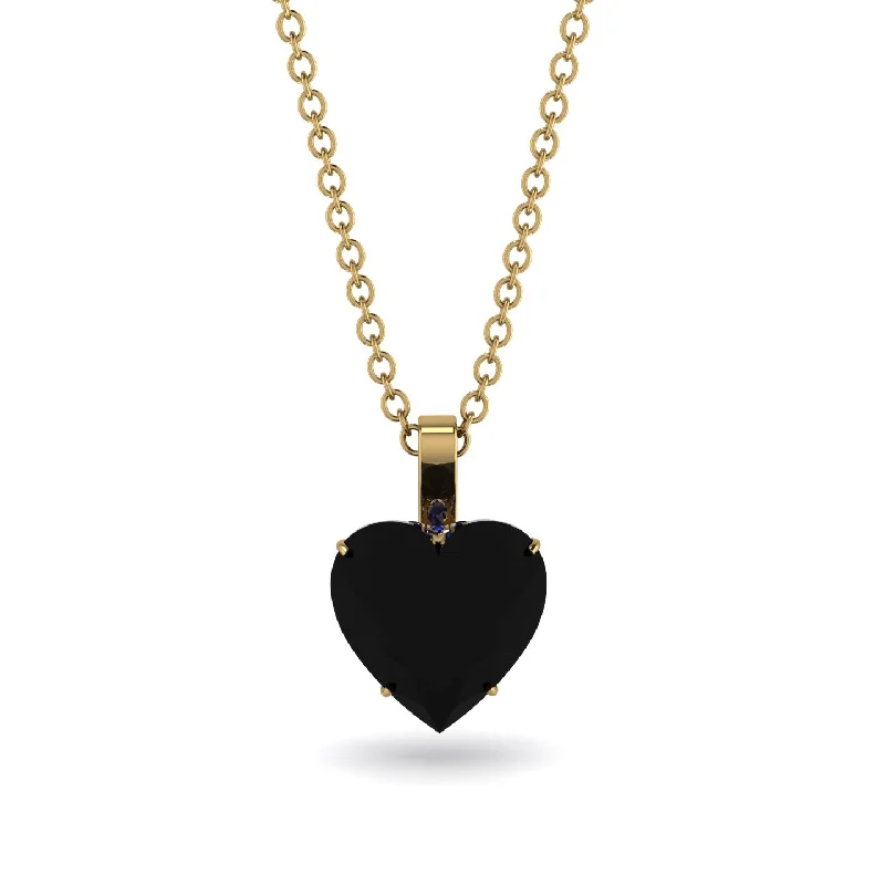 Heart Shaped Necklaces For Girlfriend Gifts-Heart Black Diamond Necklace - Noelle No. 67