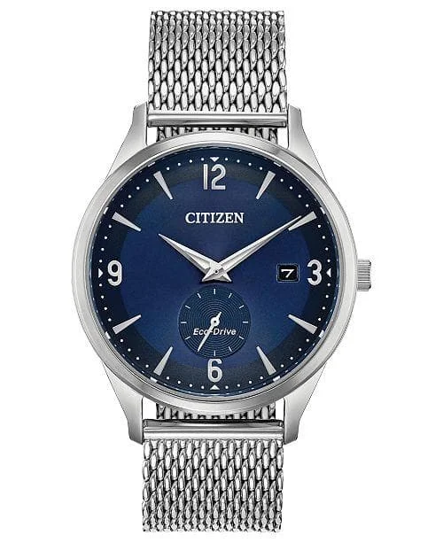 Watches For Gifts-Men's Btw- By The Way- Stainless Steel Watch With Cobalt Blue Dial