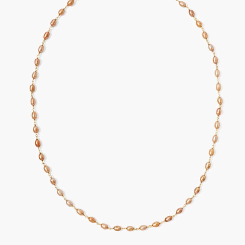 Trendy Bar Necklaces For Bold Fashion Statements-Santa Fe Necklace Copper Pearl