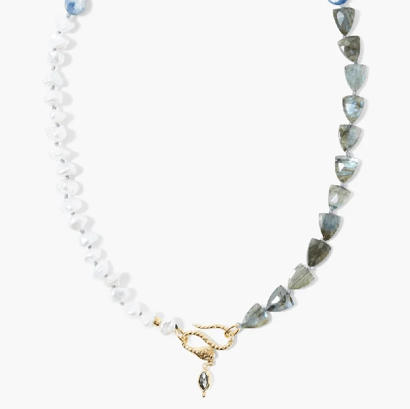 Bold Chain Necklaces For Special Events-Naomi Necklace in Labradorite Mix