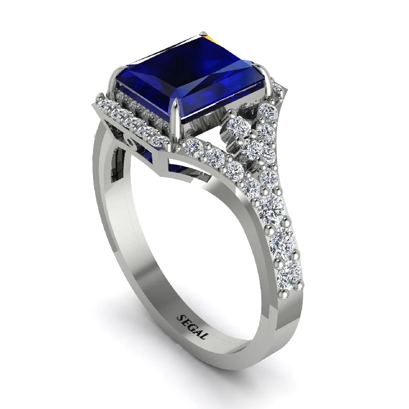 Unique Men’s Wedding Rings For Special Occasions-Radiant Cut Sapphire 14K Halo Engagement Ring - Cassidy No. 15