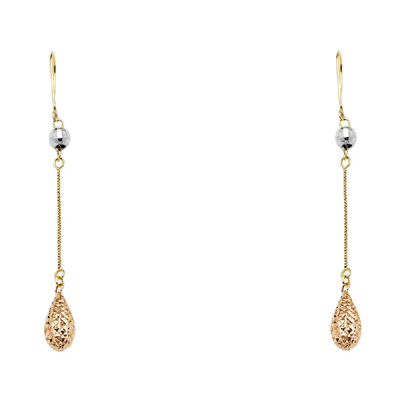 Trendy Resin Drop Earrings For Fashion Lovers-14K 2T Teardrop Ball Hanging Earrings