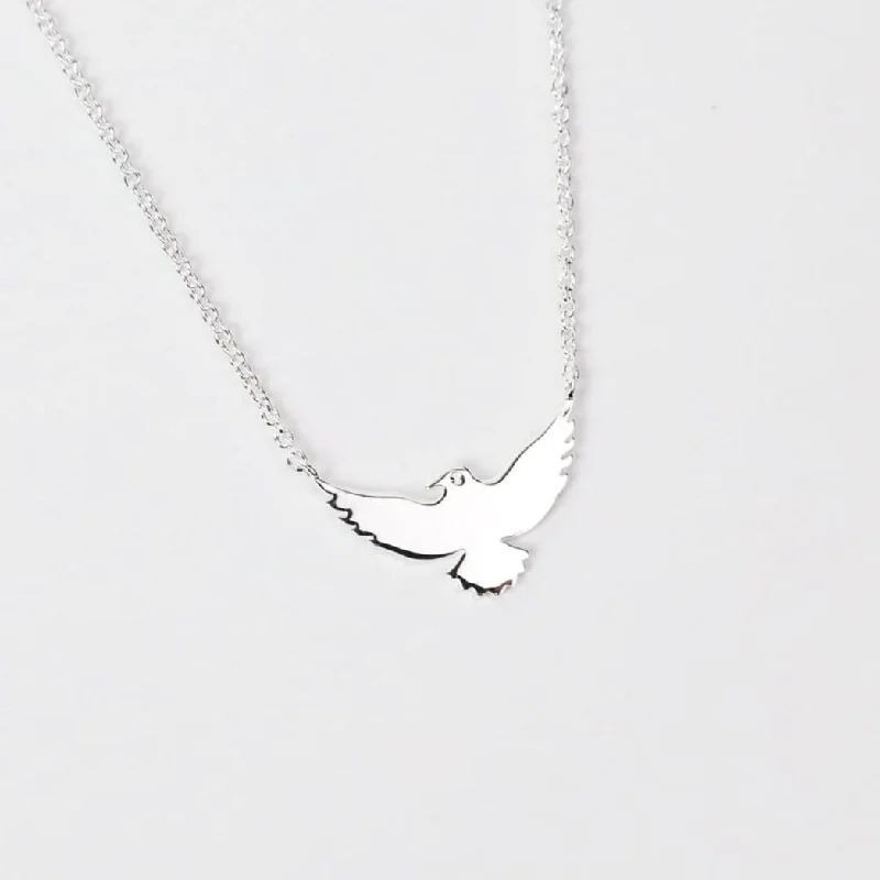 Minimalist Necklaces For Simple Style-Sterling Silver Eagle on Fine Cable Chain Necklace