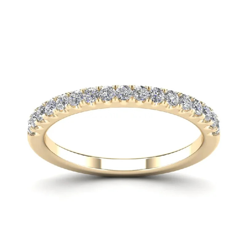 Minimalist Silver Rings For Daily Wear-Diamond Eternity Ring (14K)