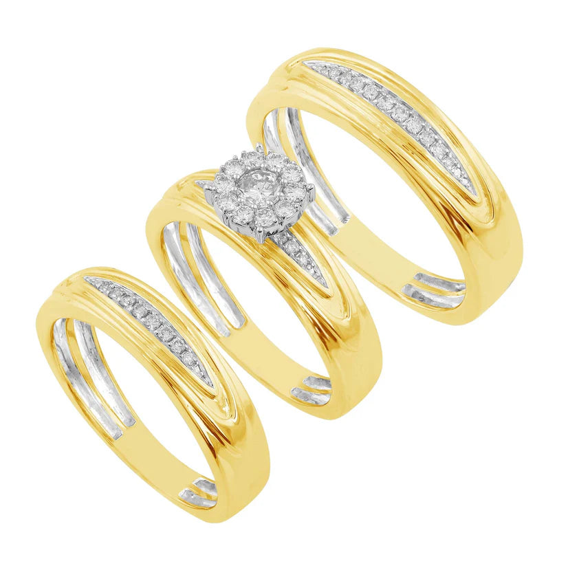 Classic Engagement Rings For Timeless Style-Diamond 3Pset Engagement Ring (14K)