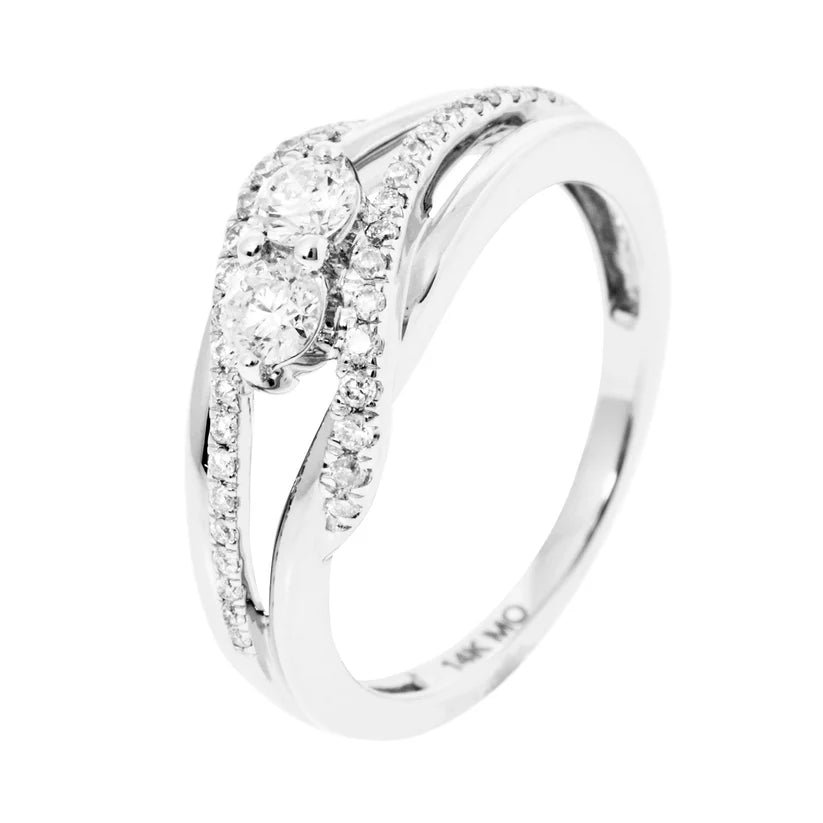 Chunky Silver Rings For Bold Fashion-Diamond Fancy Lady Ring (14K)