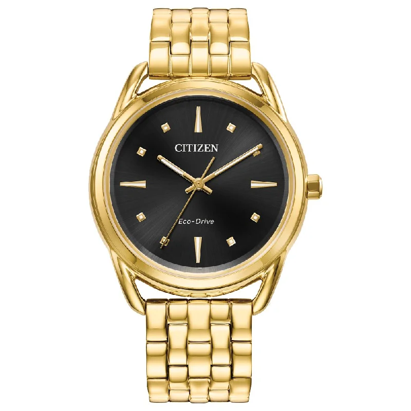 Watches With Leather Straps-CITIZEN Eco-Drive Dress/Classic Eco Classic Eco Ladies Stainless Steel