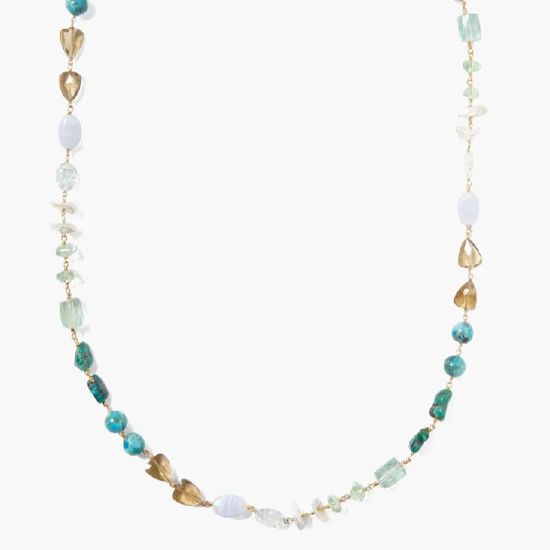 Unique Gold Pendant Necklaces For Fashion Statements-Mave Necklace Turquoise Mix