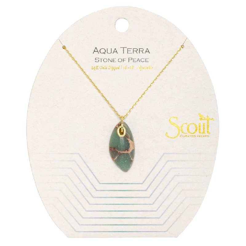 Unique Resin Bead Necklaces For Playful Looks-Scout Organic Stone Necklace Aqua Terra/Gold