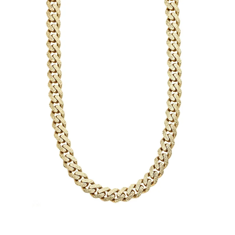 Bracelets With Zigzag Patterns-14K Yellow Gold 13.5mm 7" Ferrara Diamond Cut Pavè Chain Bracelet RC10339-07