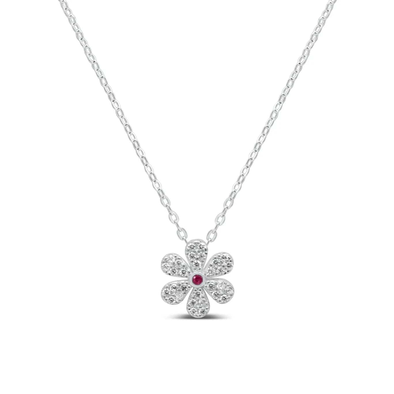 Bold Bead Necklaces For Casual Wear-Silver Dainty Daisy Necklace