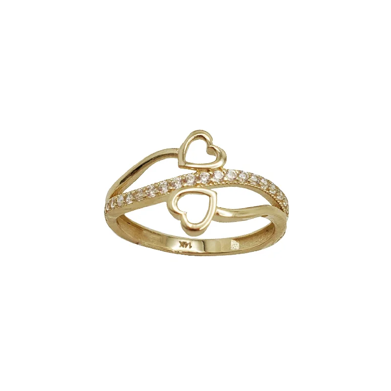 Custom Promise Rings For Personalized Style-Zirconia Heart Ring (14K)