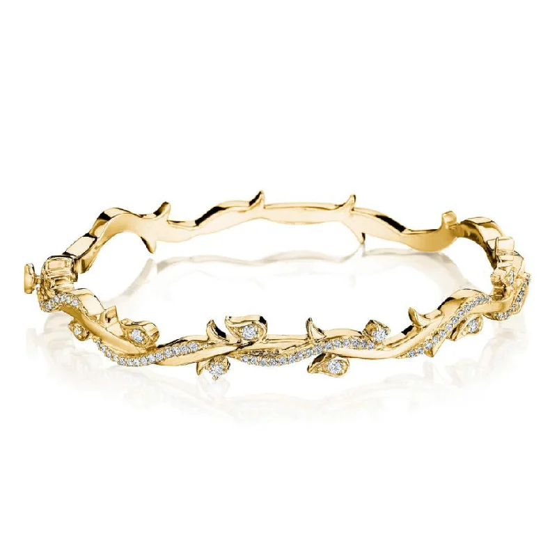 Bangles For Dazzling Looks-Diamond Leaf & Vine Bangle