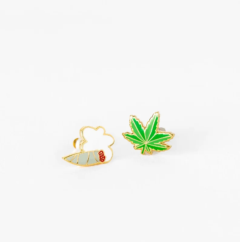 Gorgeous Earrings For Evening Parties-Weed Earrings