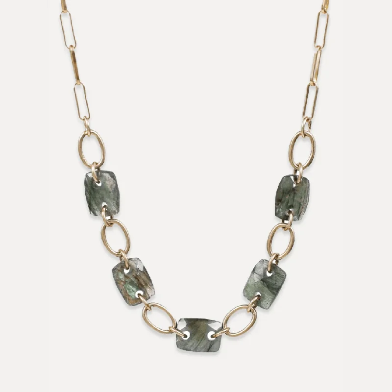 Bold Gemstone Chain Necklaces For Fashion Lovers-Labradorite Meteor Necklace