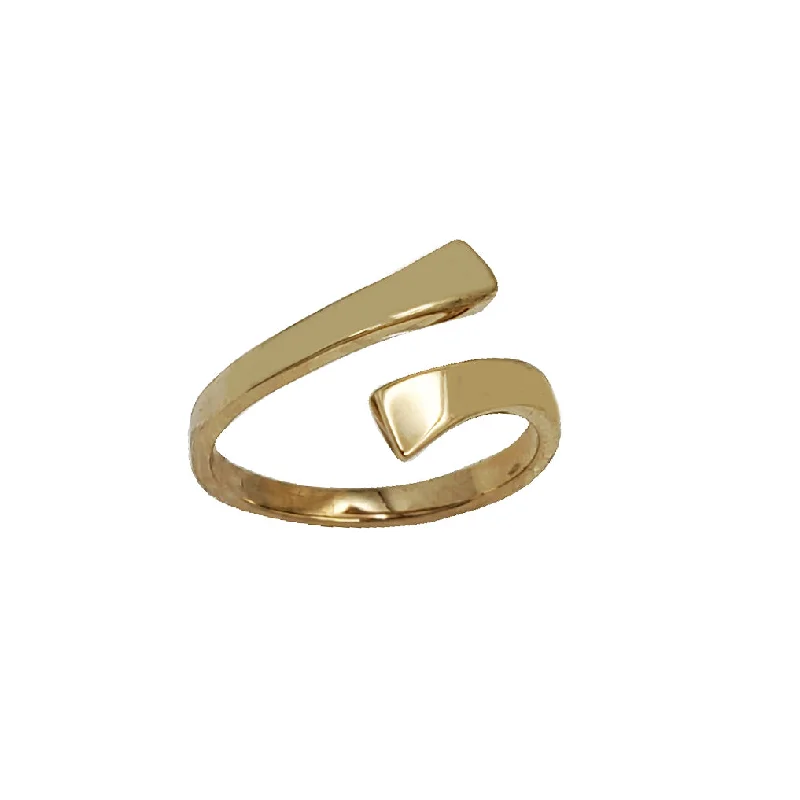 Simple Gold Wedding Bands For Minimalist Style-Plain Pinky Ring (14K