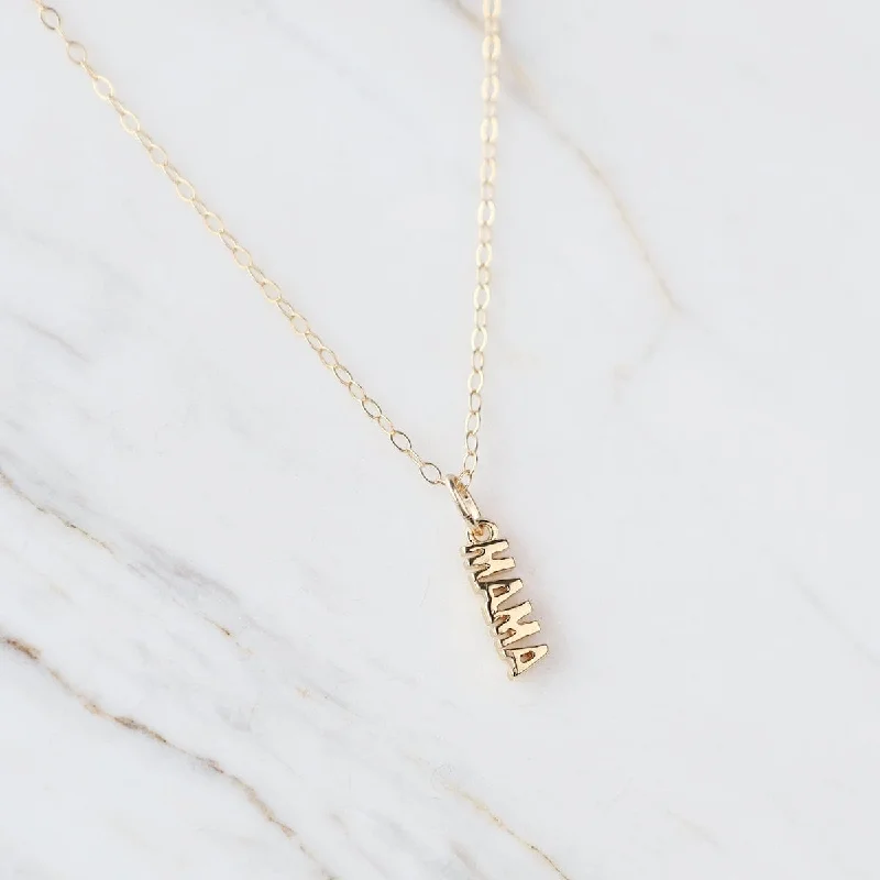 Bold Gold Necklaces For Fashionistas-Little Mama Dainty Necklace Gold Filled