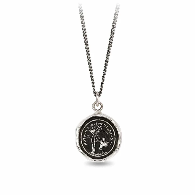 Classic Silver Pendant Necklaces For Formal Wear-Nothing Without Effort Talisman Necklace