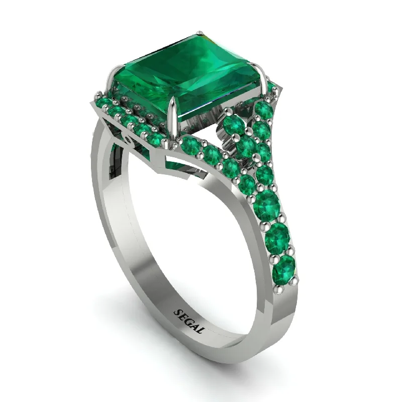 Classic Gold Rings For Timeless Style-Radiant Cut Emerald 14K Halo Engagement Ring - Cassidy No. 21