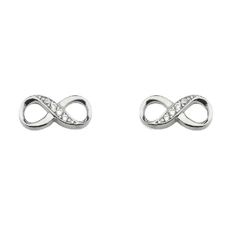 Sleek Drop Earrings For Office Looks-14K Infinity Earrings CZ