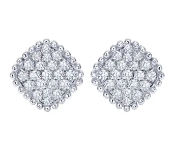 Gorgeous Earrings For Evening Parties-14K White Gold Diamond Bombay Stud Earrings