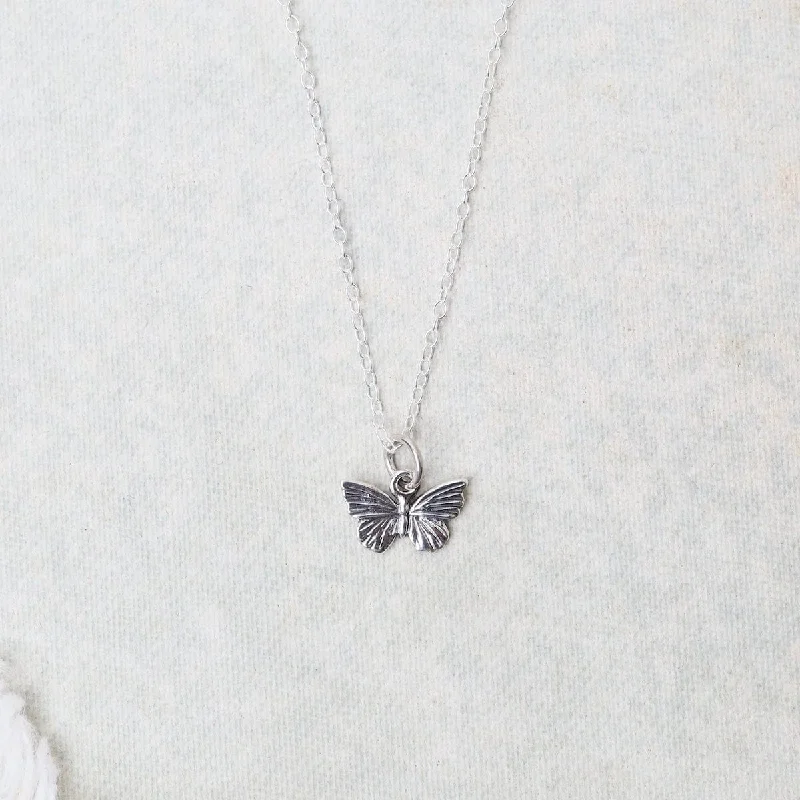 Personalized Silver Necklaces For Custom Gifts-Small Butterfly Necklace