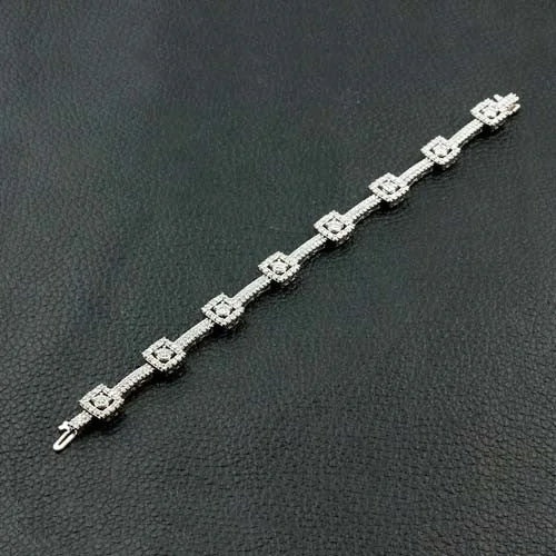 Bracelets For Bold Statement-Diamond Bracelet with Square Motif Design