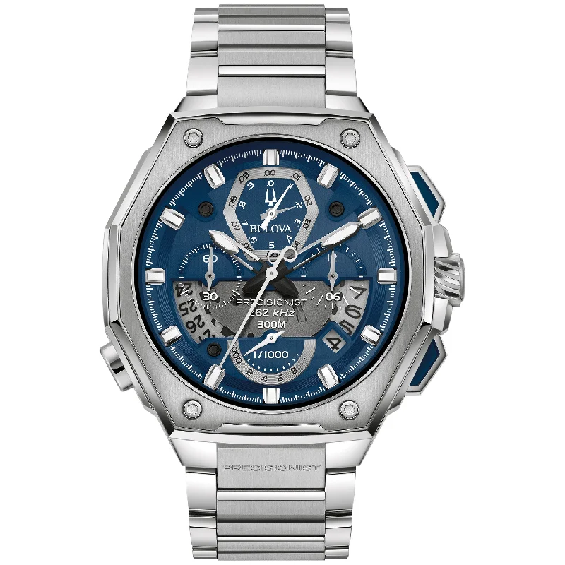 Watches For Year-round Wear-Bulova Proprietary Precisionist Mens Watch Stainless Steel