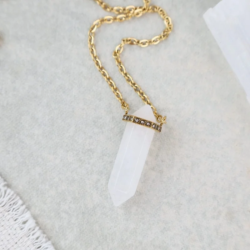 Large Pendant Necklaces For Statement Jewelry-The Rock Crystal Necklace