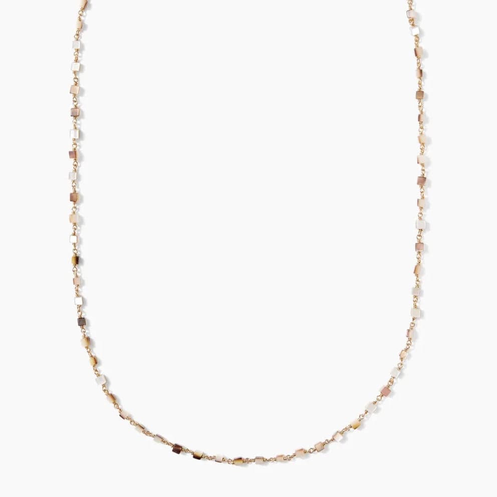 Classic Gold Necklace For Everyday Style-Drift Necklace in Black Mother of Pearl