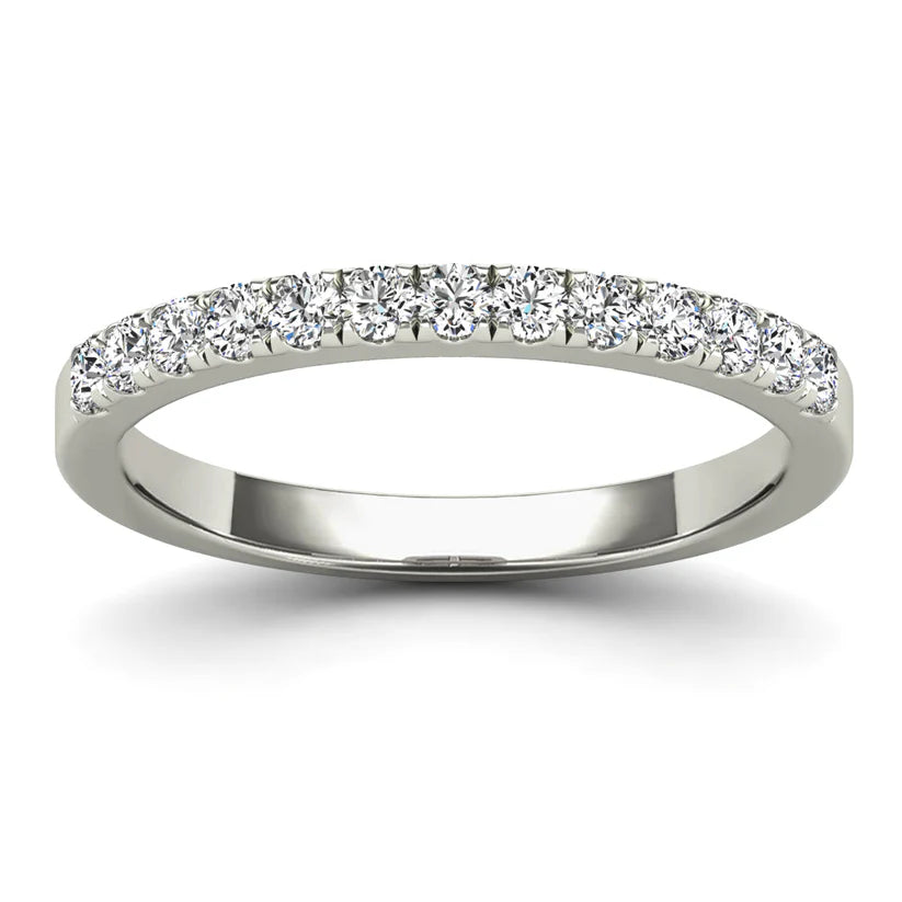 Custom Rings For Bridesmaids Gifts-Diamond Half Eternity Ring (14K)