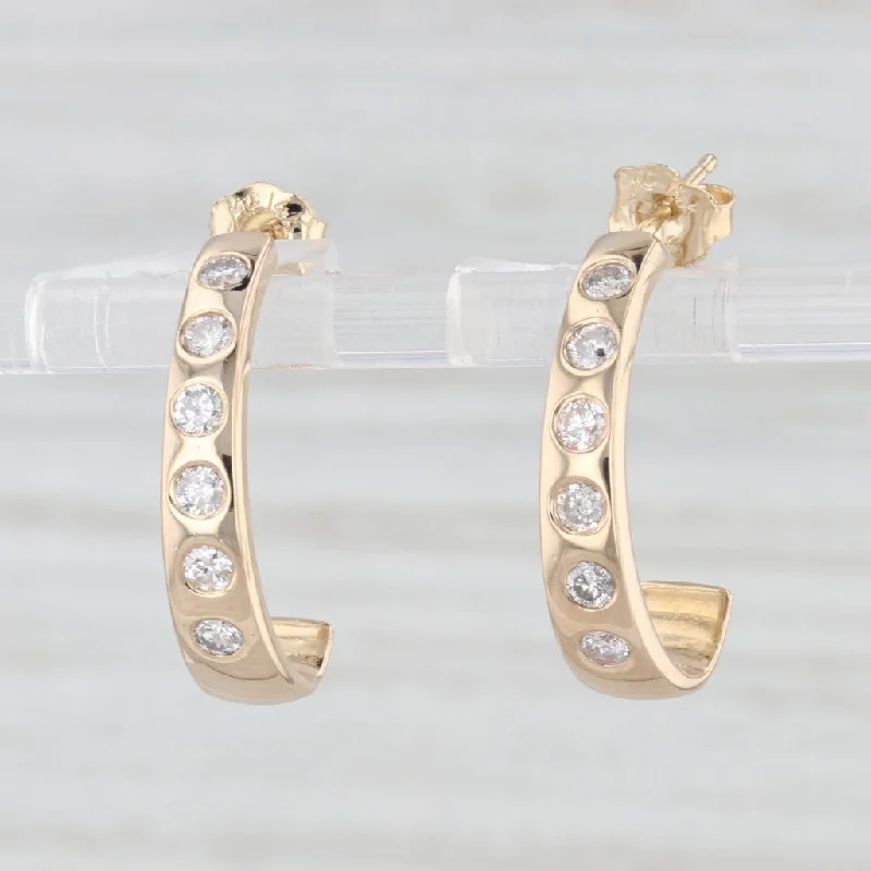 Butterfly Earrings For Spring Looks-0.50ctw Diamond J-Hook Drop Earrings 14k Yellow Gold