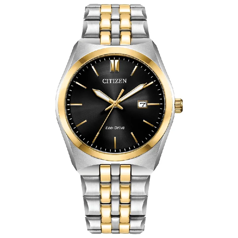 Watches With Circular Embellishments-CITIZEN Eco-Drive Dress/Classic Eco Corso Mens Stainless Steel