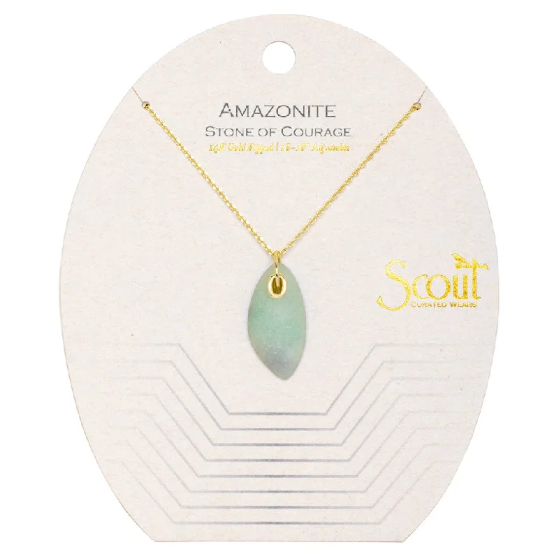 Sparkling Diamond Chain Necklaces For Elegant Look-Scout Organic Stone Necklace Amazonite/Gold