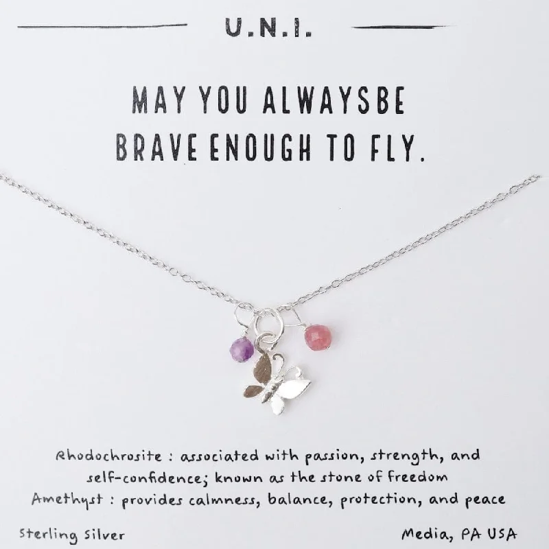 Pearl Necklaces For Timeless Elegance-May You Always Be Brave Enough To Fly Necklace