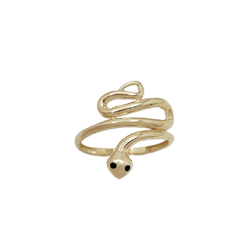 Simple Stackable Rings For Trendy Fashion-Snake Ring (14K)